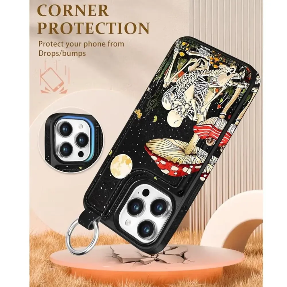 NWT iPhone 14 Pro Max Wallet Case Gothic Dark Romance Card Holder